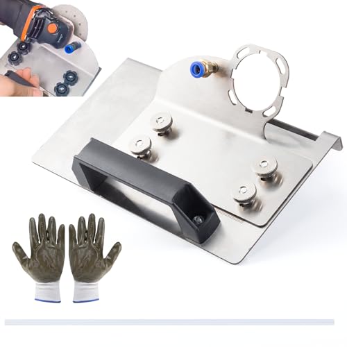 YUENGJGI Suporte para rebarbadora angular para cortar azulejos chanfradas a 45° - com mangueira e luvas, suporte para triturador Angulare de 100 tipo, ferramenta para biselar a 45°, suporte de corte