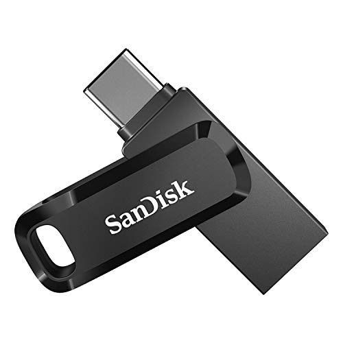 SanDisk Ultra Dual Drive Go USB Type-C, memória flash de 128 GB (com conectores USB Type-C e Type-A reversíveis, para telemóveis Android, tablets, Macs e computadores, até 400 MB/s), preto