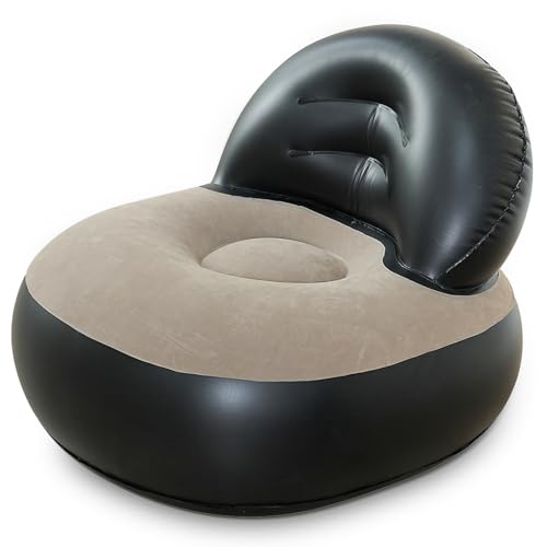 ALLILUYAA Sofá insuflável, cadeira insuflável com bomba de ar, sofá insuflável para festas ao ar livre, viagens, praia, campismo (65 x 56 x 30 cm)