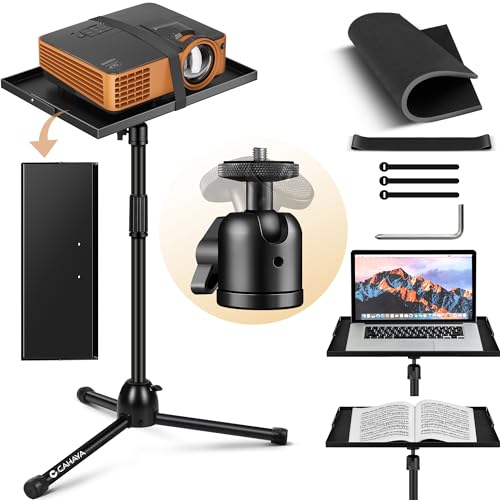 CAHAYA Suporte universal para projetor de chão com rotação de 360° Pan-Tilt, altura ajustável de 90 cm a 130 cm para muitos dispositivos, modelo CY00377-1