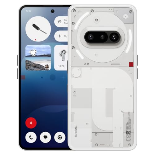 Nothing Phone (3a) 128 GB, Smartphone com câmara frontal de 32 MP, Ultra Zoom 30x, carregamento rápido a 50 W e ecrã AMOLED flexível FHD+ de 6,77" - branco