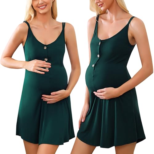 Aseniza Camisola de amamentação de algodão camisa premium verão de manga curta pijamas grávidas vestido de maternidade para mulher