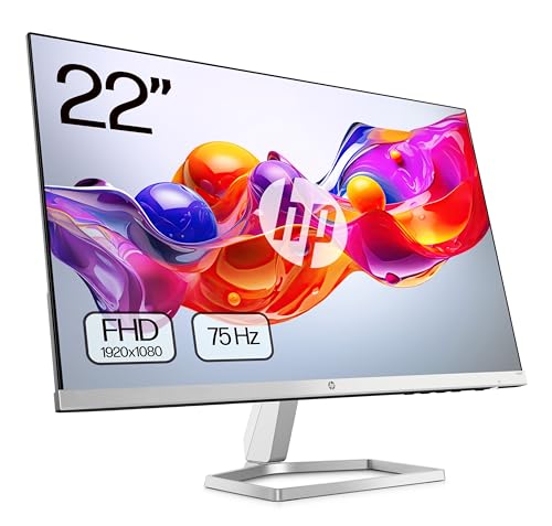 HP M22f Monitor de 22" Full HD (1920 x 1080,75 Hz, 5 ms, IPS LED, 16:9, AMD FreeSync, HDMI,VGA, antirreflexo, Eye Ease, inclinação ajustável, passar-cabo) preto