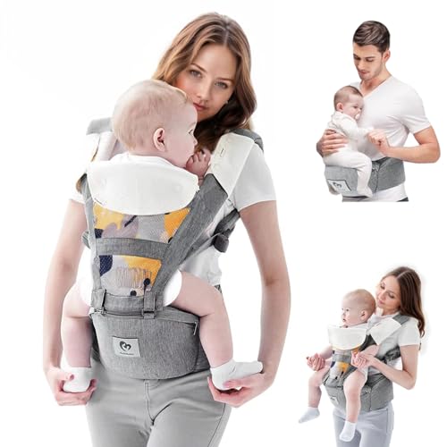 Porta-bebés Bellaby, mochila porta-bebés multifuncional para bebés de 3 a 36 meses, 6 formas de transporte em 1, todas as estações, tamanho ajustável, perfeito para ir às compras e viajar