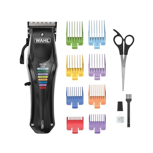 Wahl Colour Pro, máquina de cortar cabelo recarregável para animais de estimação, máquina de cortar cabelo com pentes codificados, cabeleireiro canina completa, baixo nível de ruído, máquina de cortar