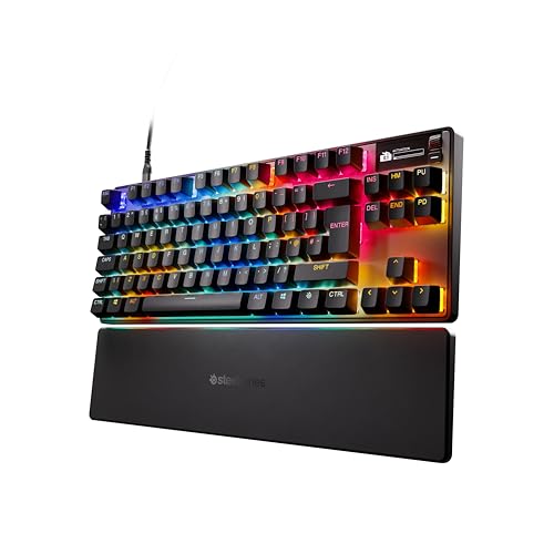 SteelSeries Apex Pro TKL Gen 3 - Teclado mecânico Gaming - HyperMagnetic interruptores OmniPoint 3.0 - Acionamento ajustável - Rapid Trigger - Predefinições - Rapid Tap - RGB - OLED - UK QWERTY