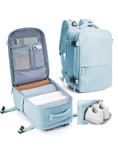kibachev Mochila leve viagem cabine avion 40 x 20 x 25 homem mochilas de viagem 20 L com sapatilhas, mochila portátil cabine 40 x 30 x 20 mochila mulher trabalho viagem pack