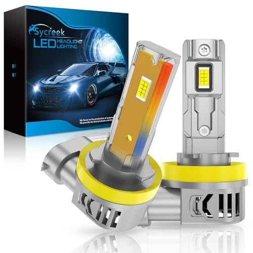 Sycreek H8 H9 H11 Lâmpadas LED, 120 W 30000 LM lâmpada LED H11 carro 12 V branco 6000 K, kit de faróis 600% super brilhante substituição halogéneo