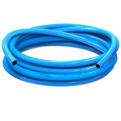 AUPROTEC mangueira de ar comprimido Ø 10 mm interior, mangueira de PVC de 15 m com reforço de 3 camadas para compressores de ar, rolo/metro, mangueira altamente flexível para compressor