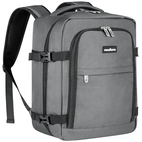 MOCOCITO Mochila viagem cabine avion 40 x 20 x 25, mochila de cabine para Ryanair EasyJet mala de viagem bagagem de mão 40 x 20 x 25, mochila mala mala homem mulher impermeável 20 l, Cinzento elegante