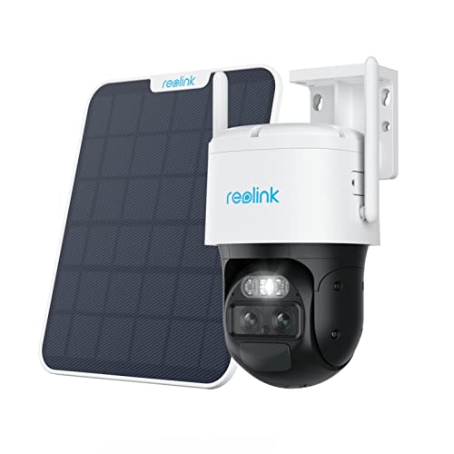 Reolink 360° PTZ Câmara de vigilância bateria +Auto-Tracking & lente dupla, 4 MP câmara de exterior sem fios, detecção Smart, visão noturna colorida, IP66, funciona com Alexa, TrackMix painel solar