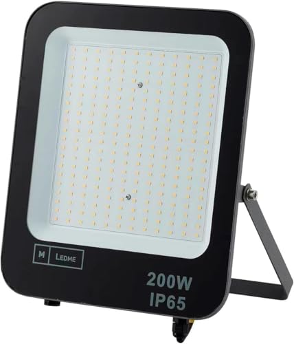 M Ledme - Foco projetor LED Napoli 200 W, 24.000 lúmen, IP65 ajustável, cor luz fria (6000k), iluminação exterior, de uso para jardim, pátios, estacionamento, hotel, navios etc.