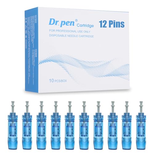 12 pinos de substituição para cartuchos de agulhas de Microneedling Dr. Pen - Dr. Pen Última A8s/M8s/A9 - embalagem de 10 cartuchos de 12 pinos com ranhura de baioneta - autêntico Dr. Pen (Bestauty X