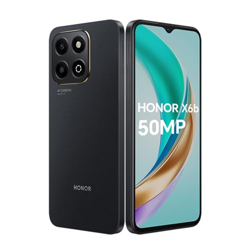 HONOR X6b 4G Smartphone 4GB 128GB, câmara de 50 MP, bateria de 5200 mAh, 6,56" 90Hz TFTLCD, Android 14, Dual Sim, NFC, preto