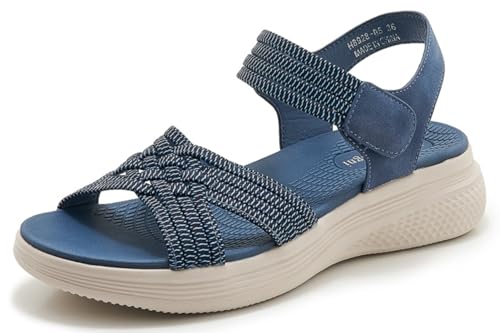 SMajong Sandálias desportivas ortopédicas para mulher sandálias planas de verão sapatos de praia casuais sandálias para caminhar moda