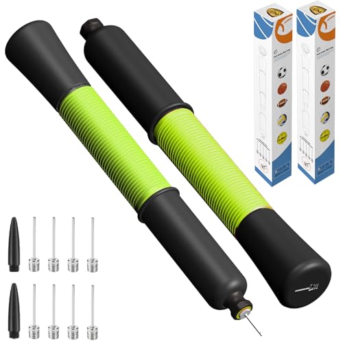 Bomba de bola com armazenamento de agulhas, bomba de futebol com 5 agulhas e cabo extensível, bomba de ar manual para balões desportivos, basquetebol, futebol, voleibol