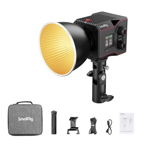 SMALLRIG RC 60B COB Candeeiro de vídeo com bateria incorporada de 3400 mAh e carregamento rápido PD tipo C, bicolor portátil para disparos em movimento, luz de saída contínua com 9 efeitos de luz -