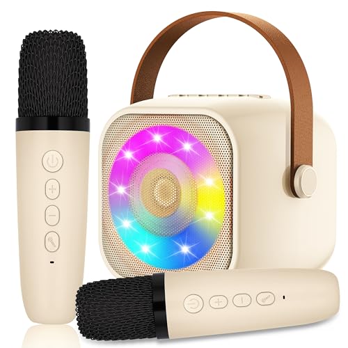 Karaoke 2 Microfones, karaokê, máquina para crianças e microfones sem fios, altifalante Bluetooth portátil para adultos e meninas, presente para festas em casa / presentes / brinquedos