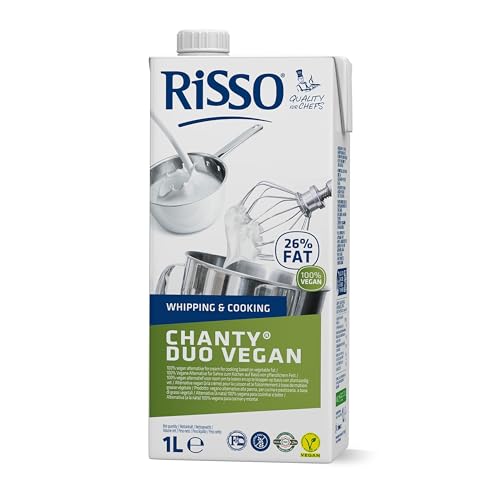 Nata Vegetal Chanty Duo Vegan Textura cremosa, pote de 1 l, aprimora o sabor dos seus pratos - sem glúten e sem lactose, preparação vegetal para montar e cozinhar vegan, Risco