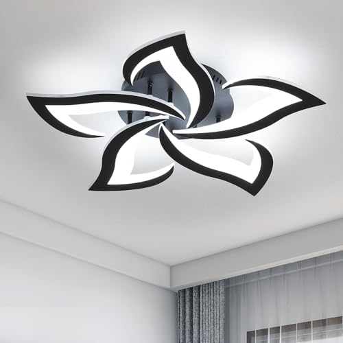 Riserva Plafão LED teto moderno, 60 W 6500 LM criativa forma de flor luz de teto para, luz branca fria 6000 K candeeiro de teto em acrílico, para cozinha sala de estar corredor quarto (Diá 60 cm,