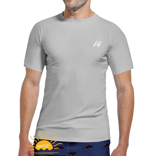 MEETWEE T-shirt de natação para homem, UV de manga curta/comprida Rash Guard t-shirt de proteção UPF 50 + secagem rápida desportos aquáticos surf natação verão