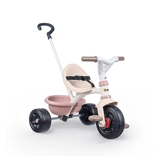 Smoby - Triciclo evolutivo Be Fun rosa, selim ajustável, bloqueio de direção, cinto de segurança, basculante traseiro, barra parental regulável (7600740335)