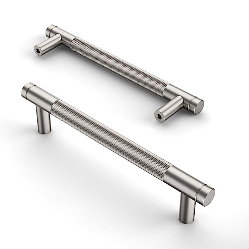 Amerdeco 10 peças puxadores níquel escovado para cozinha, 128 mm, puxadores para armários e gavetas, puxador de porta UK0026