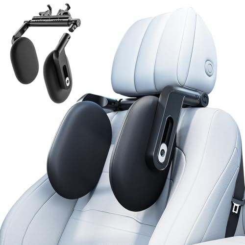 Aipwerer Apoio de cabeça para carro, espuma de memória macia, removível, almofada lateral para apoio de cabeça para crianças e adultos, para dormir (preto, tecido A13)