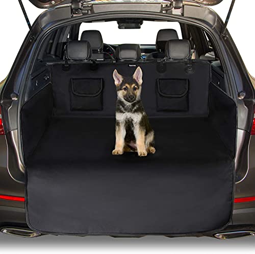 Toozey Capa para carteira de carro universal, impermeável e antiderrapante, 185 x 105 cm, capa para cães para todos os carros, 2 bolsos grandes, E-Book bónus, preto, borda preta
