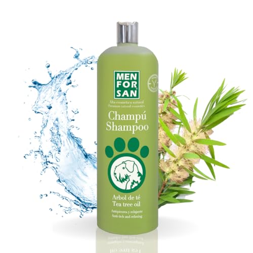 Menforsan Shampoo cães com árvore de chá, champô anti-comichão, acalma a pele