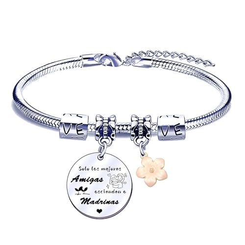 FGHJK Presente de madrinha pulseira para adrina pulseiras a melhor padrinha do mundo Quero-te para sempre para Madrinha presente de aniversário presentes Natal padrinha ideias presente madrinha