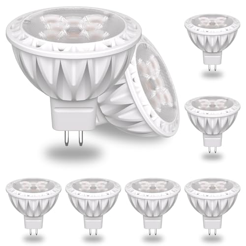 GOHDLAMP Lâmpadas LED MR16 luz branca quente GU5,3 embalagem de 6, 12 V 5 W 2700 K lâmpada LED MR16 2 pinos, 50 W equivalente a halogénio, 450 lm lâmpada de ângulo de feixe de 38 ° não regulável