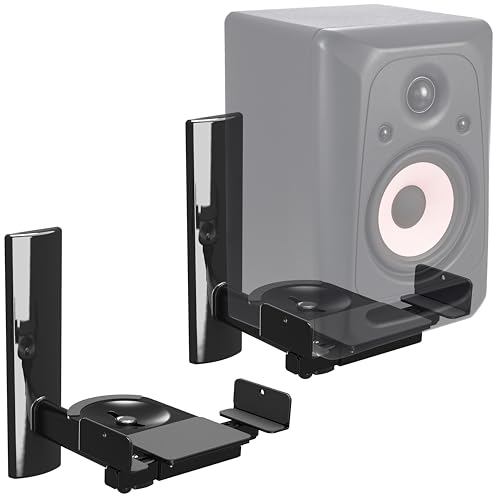 RICOO Suporte altifalante para parede giratório inclinável braço para defletores WLAN airplay Speaker Wall-Mount universal LH023-B preto 2 peças