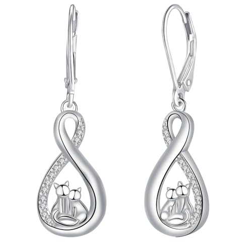 Micory Brincos suspensos infinito prata de lei 925 mulher brincos compridos com 3A zircónio cúbico, jóias originais presentes para mulheres esposa irmãs