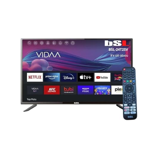 Smart TV BSL-24T2SV VIDAA 24" BSL | WiFi | RJ45 | Resolução Full HD 1920X1080p, USB | DVBT2/S2/C | Compatível com Youtube, Netflix, Disney +, Dazn, Prime | HDMI