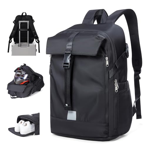 HYC00 Mochilas de motocicleta para homens e mulheres, bolsa impermeável para capacete de motocicleta, acessórios de motocicleta, mochila para capacete de motocicleta, mochila para laptop, mochilas de