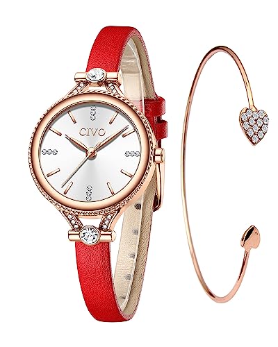 CIVO Relógios mulher Set relógio senhoras malha impermeável luxo minimalista elegante banda aço inoxidável relógios de pulso moda vestir negócio casual relógio de quartzo