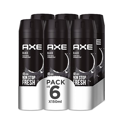Axe Desodorante Bodyspray Black 150 ml, pacote de 6 unidades, a embalagem pode variar