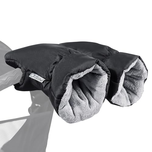 Orzbow Luvas carrinho de bebé, luvas impermeáveis para carrinho de bebé de inverno passeio para todos os carrinhos de bebé (preto)