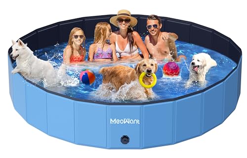 Meowant Piscina dobrável para cães, banheira portátil dobrável para animais de estimação, 2024 novo design antiderrapante, o material PP é mais resistente 5XL (246 × 40 cm)