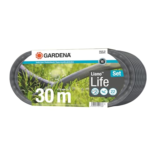 Gardena Mangueira têxtil Liano Life 1/2 polegadas, 30 m: Mangueira de jardim de tecido têxtil muito flexível, com mangueira interna de PVC, sem dobras, leve, resistente às intempéries (18457-20)