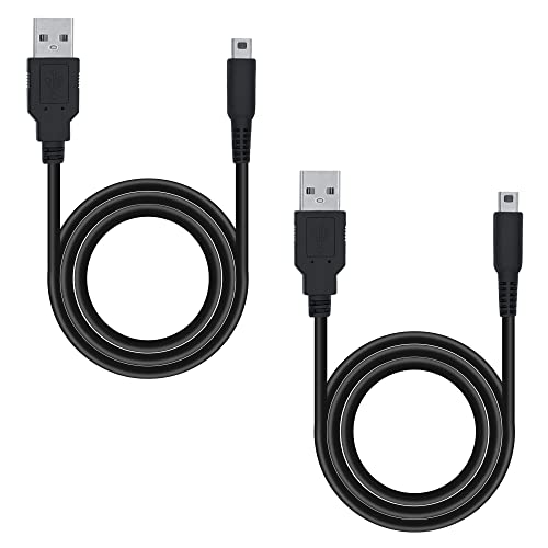 Mcbazel 2 peças cabo carregador USB para NS DSI/3DS/New 3DS/2DS/DSi XL - preto