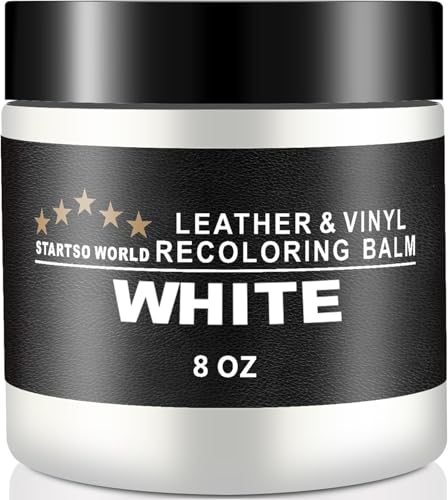 STARTSO WORLD Kit de reparação de couro 200 ml branco - para móveis, sofás e assentos de carro | tinta e pintura para restaurar e reparar couro desbotado e às riscas