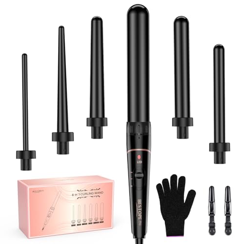 Conjunto de modeladores com acessórios diferentes - BESTOPE PRO conjunto de modeladores 6 em 1 para caracóis grandes e pequenos, modelador de cerâmica com luvas
