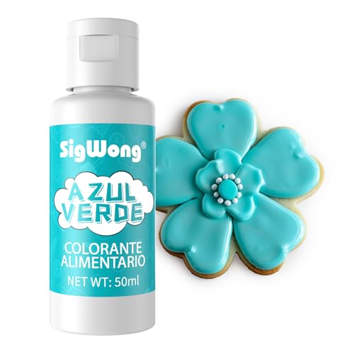 Corante alimentar - 50 ml corante alimentar líquido concentrado, corante alimentar líquido néon para substituição, decoração, esmalte, cozinha e artesanato - azul verde