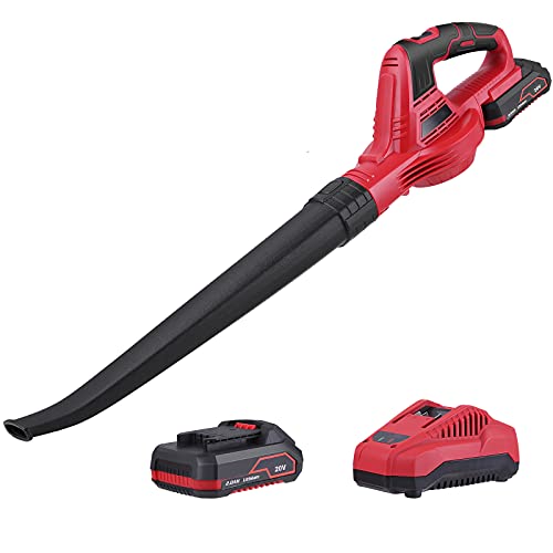 Ventilador de folhas com bateria 20 V 190 KM/H 2,0 Ah bateria de lítio e carregador, em caixa, adequado para limpar folhas, neve, terraço, cobertura, jardim, pó (versão universal)