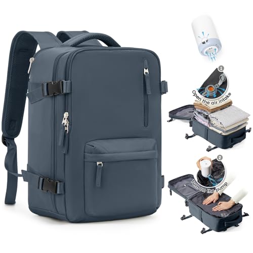 SZLX Mochila de viagem a vácuo com bomba mochila de viagem cabine avião 40 x 20 x 25 mulher Ryanair malas de viagem cabine 45 x 36 x 20 Easyjet bagagem de mão homem mochila para portátil 14 polegadas