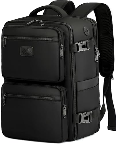 LYNXCHER Mochila viagem cabine avião para Ryanair Easyjet homem mulher mochila de mão viagem mala, Preto