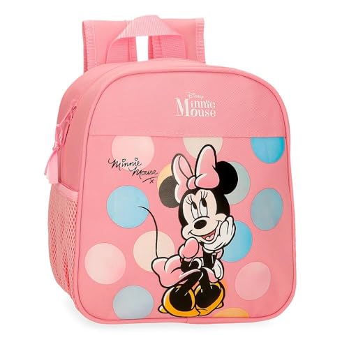 Disney Mochila infantil, fabricada em poliéster, bolsos laterais, alças largas, alça superior para pendurar, com etiqueta de identificação para o nome, sistema magic fix.