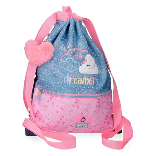 Enso Dreamer Mochila infantil, mochila escolar, fabricada em poliéster, rodas duplas de rotação multidirecional, várias maneiras de usar, azul, Mochila saco